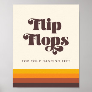 Retro 60s Vintage Wedding Flip Flops Sign