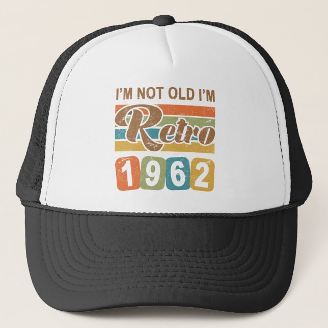 Retro 60th Birthday 1962 Trucker Hat (Front)