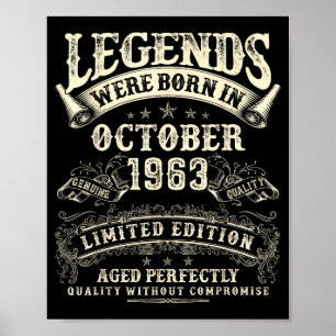 Retro 62nd Birthday For Men 62 Year Old October 19 Poster