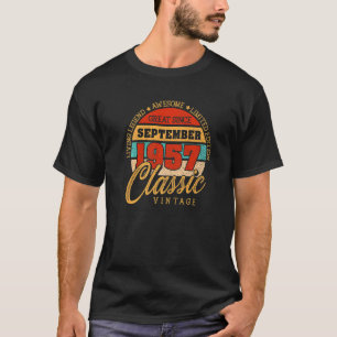 Retro 65 Years September 1957 Birthday Vintage Bda T-Shirt