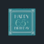 Retro 65th Birthday Stone Magnet Transparent frame<br><div class="desc">Customisable Retro 75th birthday stone magnet. Simple decorative semi transparent frame with light drop shadow on emerald background (customisable colour) with white and light emerald lettering (customisable too).</div>