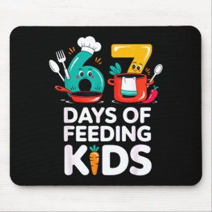 Retro 67 Days Of Feeding Kids Lunch Lady Cafeteria Mouse Mat