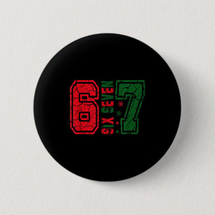 Retro 67 Funny Six Seven Meme 6 7 Number Christmas Cm Round Badge
