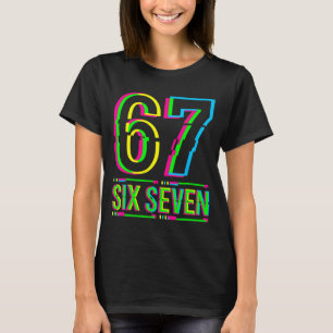 Retro 67 Meme Funny Six Seven Meme 6 7 Meme 6 7  T-Shirt
