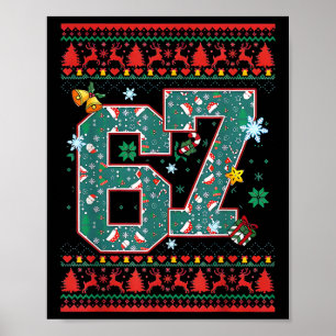 Retro 67 Six Seven Christmas Shirt Meme Poster