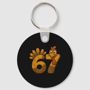 Retro 67 Turkey Funny Thanksgiving Autumn Design Key Ring