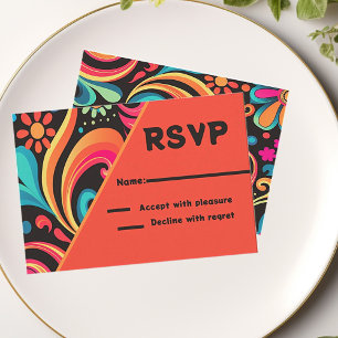 retro 70’s  RSVP card