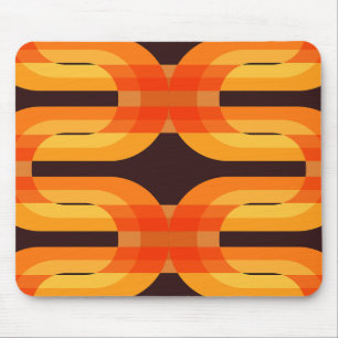 retro 70s 60s pattern style mouse mat
