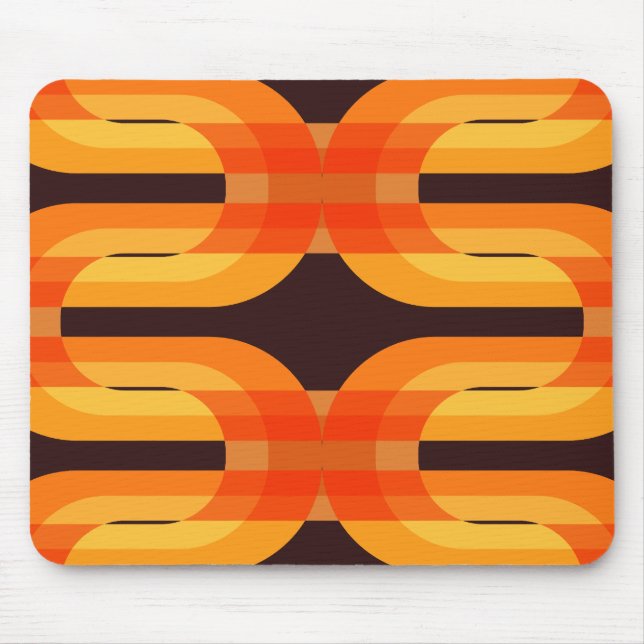 retro 70s 60s pattern style mouse mat (Front)