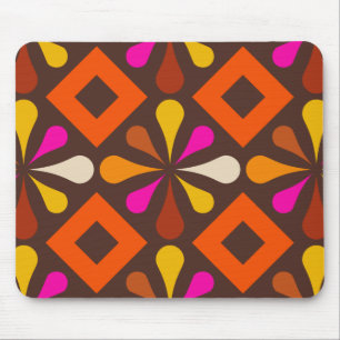 retro 70s 60s pattern style mouse mat