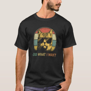 Retro 70s 80s 90s Meowy cat i do what i want Cat T-Shirt