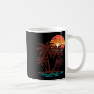 Retro 70s 80s Beach Sunset Palm Tree Summer Vibes Coffee Mug