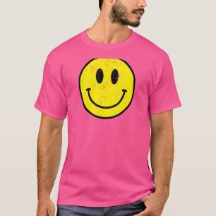 Retro 70s 80s Happy Face Yellow Smile Face Vintag T-Shirt
