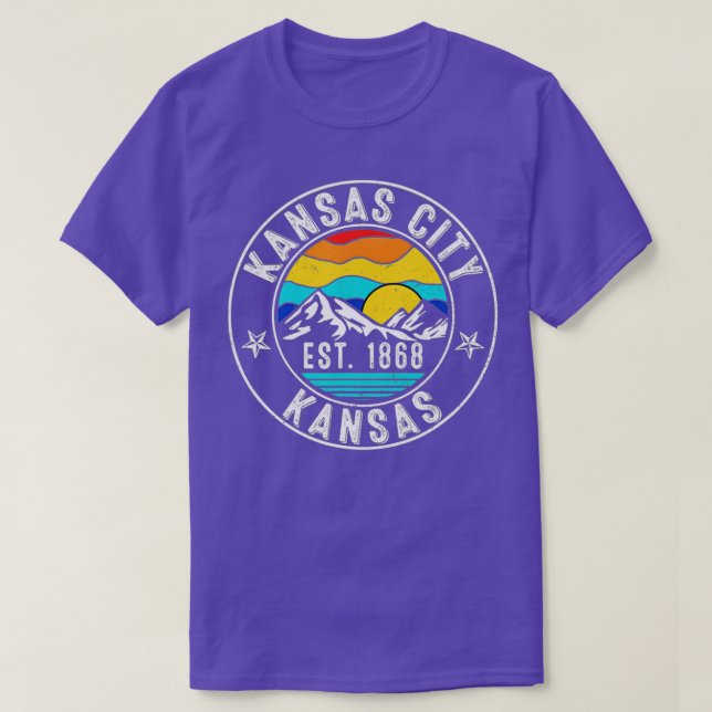 Retro 70s 80s Kansas City Kansas KS  T-Shirt (Design Front)