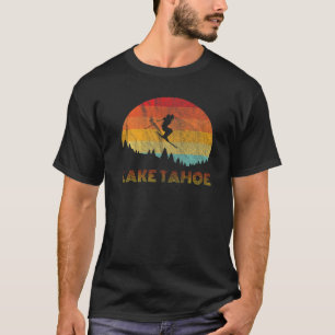 Retro 70s 80s Lake Tahoe Skiing Outdoors Gift Men  T-Shirt
