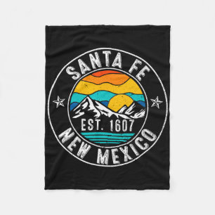 Retro 70s 80s Santa Fe New Mexico Nm  Fleece Blanket