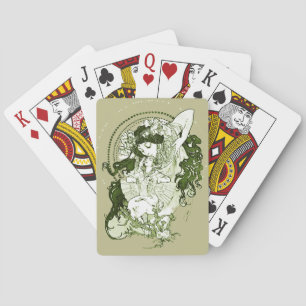 Retro 70s Art Nouveau Playing Cards