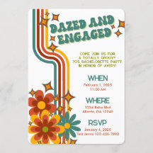 Retro 70s Bachelorette Party Invitation