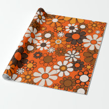 Retro 70s Birthday Boho Floral Brown Orange