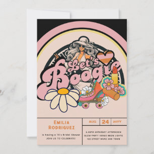 Retro 70s Boogie Disco Dancing Bridal Bachelorette Invitation