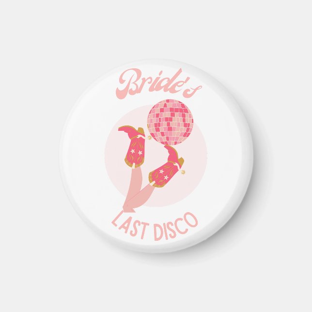 Retro 70s Bride’s Last Disco Bachelorette Party Magnet (Front)