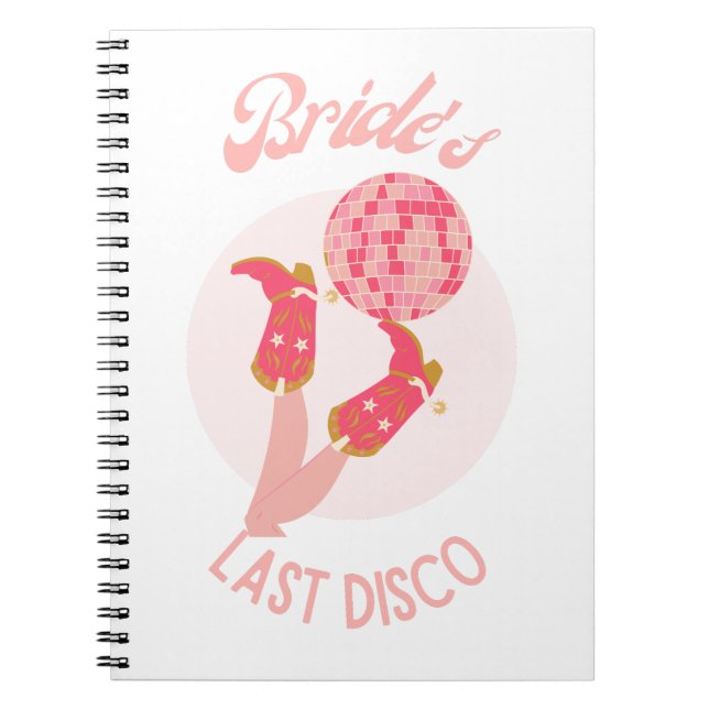 Retro 70s Bride’s Last Disco Bachelorette Party Notebook (Front)