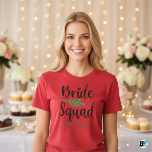 Retro 70s Bride Squad Bridesmaid Name Bachelorette T-Shirt