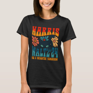 Retro 70s Cat Lady Harris Wheimer 2024 For A Brigh T-Shirt