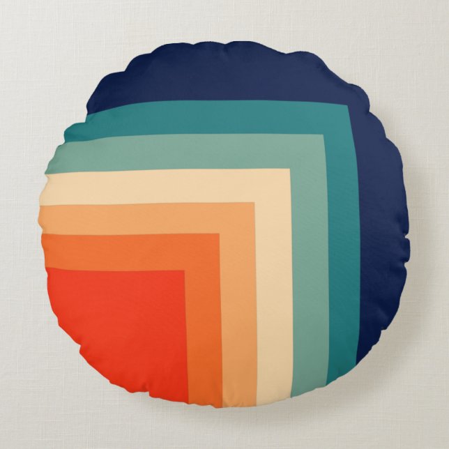Retro 70s Colour Palette Round Cushion (Front)