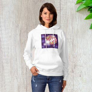 Retro 70s Disco Ball Vibrant Red Hoodie