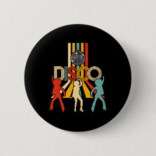 Retro 70s Disco Gifts Vintage Dancing Disco Ball 6 Cm Round Badge