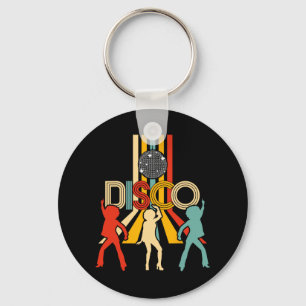 Retro 70s Disco Gifts Vintage Dancing Disco Ball Key Ring