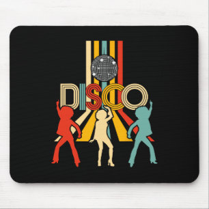 Retro 70s Disco Gifts Vintage Dancing Disco Ball Mouse Mat