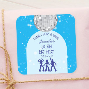 Retro 70s Disco Party Birthday Thanks For Coming Square Sticker
