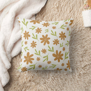 Retro 70s Flower - Boho Fall Decor Cushion