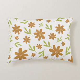 Retro 70s Flower - Boho Fall Decor Decorative Cushion