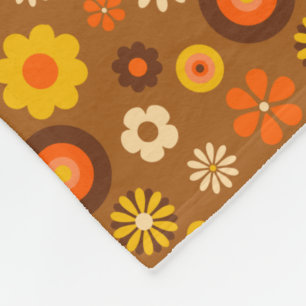 Retro / 70s Flower Pattern Chic Fleece Blanket