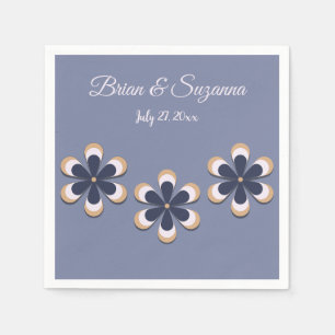 Retro 70's Flower Power in Todays Colors Bride  Napkin