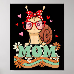 Retro 70s Flower Snail Mom Mama Grandma Mother's D Poster