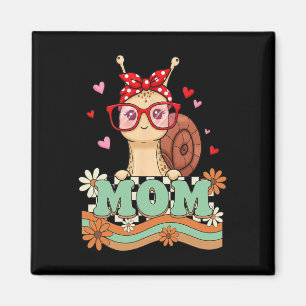 Retro 70s Flower Snail Mum Mama Grandma Mother's D Magnet