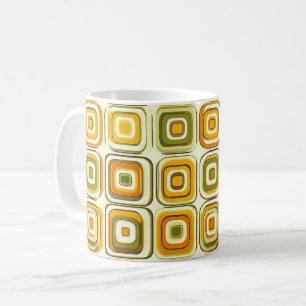 Retro 70s Geometric Pattern in Warm Tones Coffee Mug