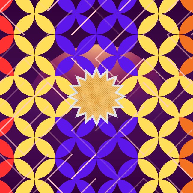 Retro 70s Geometric Starburst Pattern Wall Clock (Creator Uploaded)