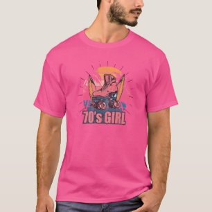 Retro 70's Girl Roller Skating Roller Skate Disco T-Shirt