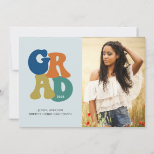 Retro '70s Grad 2025 Groovy Graduation Party Invitation