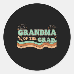 Retro 70s Graduate Grandma Of The Grad Womens Grad Classic Round Sticker
