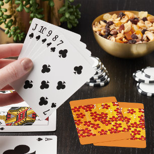 Retro 70s Groovy Floral Pattern Playing Cards