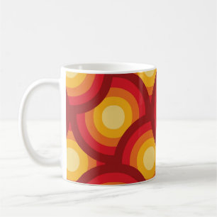 Retro 70s Groovy Geometric Circles Coffee Mug