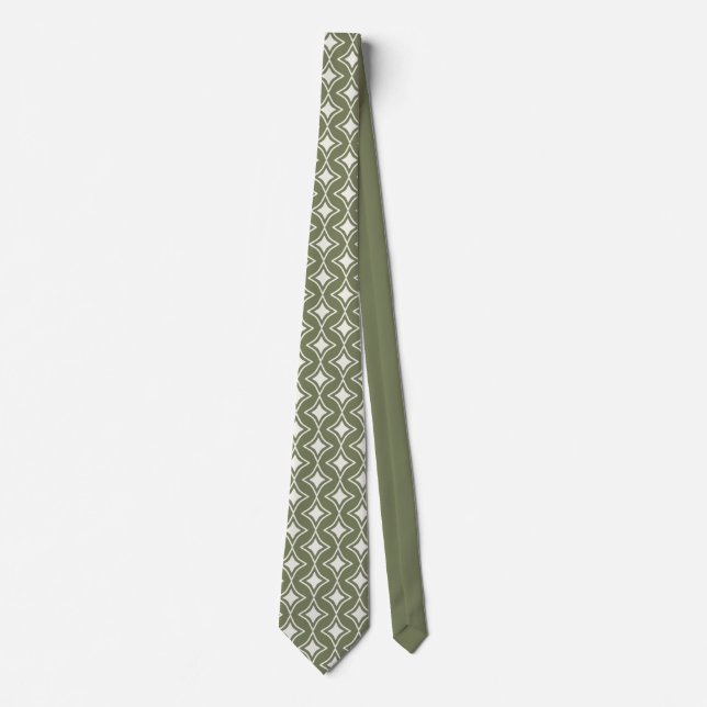 Retro 70s Groovy Green Wedding Tie (Front)