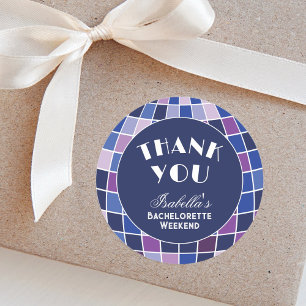 Retro 70s Groovy Last Disco Bachelorette Thank You Classic Round Sticker