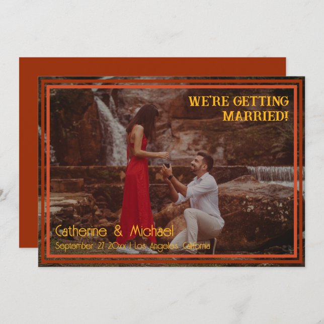 Retro 70's Groovy Photo Save The Date (Front/Back)